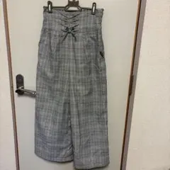 lovetoxic チェック柄レースアップワイドパンツ