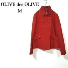 オリーブデオリーブ 【M】 ピーコート 大人 アウター トップス シンプル 赤