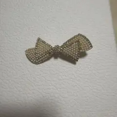 リボン型パール風ヘアピン