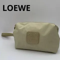 LOEWE ロエベ ポーチ 小物入れ 化粧品 アナグラムロゴ キャンバス レザー