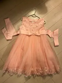 【極美品】ピンク レース装飾 チュールドレス 110〜120cm