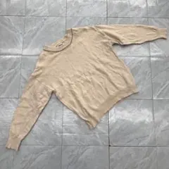 BAYFLOW ニット セーター クルーネック ベージュ リブ編み Fサイズ