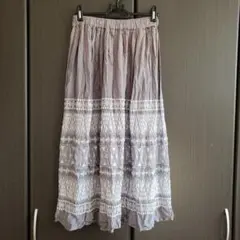 ノンブルアンペール ロングスカート 刺繍 エスニック ギャザー フレアスカートのサムネイル