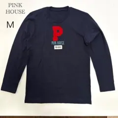 PINK HOUSE ロゴプリント 長袖Tシャツ M ネイビー