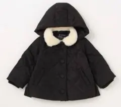 【新品タグ付き】プティマイン バックフリル中綿ジャケット 90 黒 ブラック