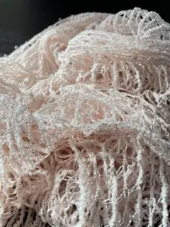 薄ピンク ストール ショール シルバーラメ入り