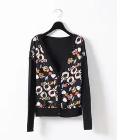 ば*び様 グレースコンチネンタル　ハイゲージプリントニットカーディガン