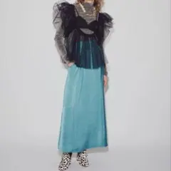 新品　LA BELLE ETUDE ウエストシャーリングサテンスカート