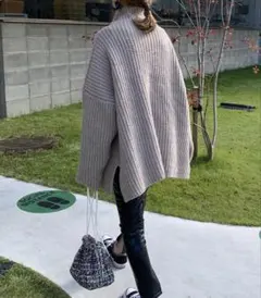 mite over size long turtle ロングタートル グレー