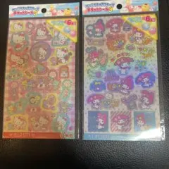 ハローキティ・マイメロディ ホログラムシール2枚セット