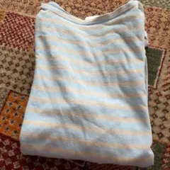 ORCIVAL 水色とベージュ ストライプ 長袖Tシャツ３