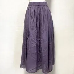 Samansa Mos2 blue ロングフレアスカート【F】紫 ウエストゴム