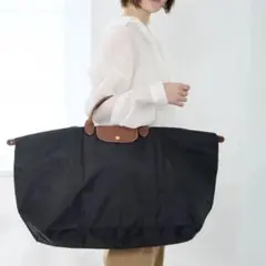 ほぼ新品✨ ロンシャン ボストンバック　折りたたみ　黒⭐︎