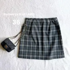 バーバリーブルーレーベル ノバチェック Y2K スカート ウール ミニスカート