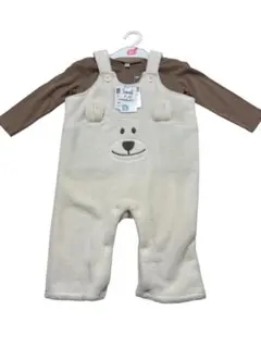 新品未使用 90 くま サロペット ロンパース セット 長袖 秋冬 ベビー