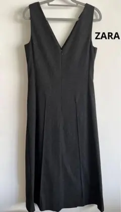 【ZARA】ダークグレー ノースリーブ ロングワンピース　XS