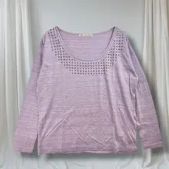 MAJESTIC LEGON スタッズ装飾 長袖カットソー 綿100% M 春秋