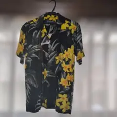 Favant アロハシャツ 半袖 ブラック イエロー