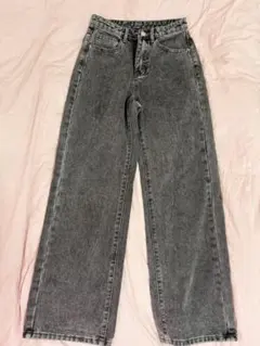 dazy ハイウエスト ストレートデニムパンツ グレー S