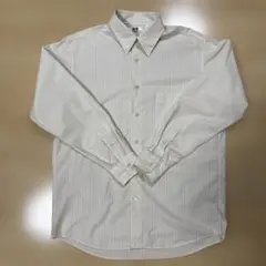 UNIQLOＵアイボリー ストライプ 長袖シャツ L