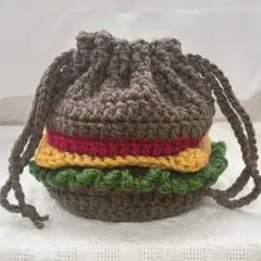 ハンバーガー型巾着袋