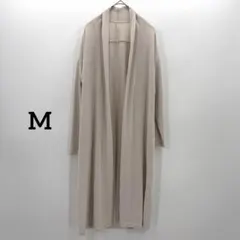 ナチュラルビューティーベーシック ロング丈 カーディガン M 涼しげ 綺麗 生成
