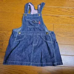 ミキハウス デニムオーバーオールワンピース L