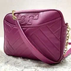 極美品 トリーバーチ ショルダーバッグ キルティング ピンク ゴールドチェーン