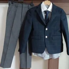 子供用スーツセット 140A ネイビー　卒業式　ワンダーファクトリー