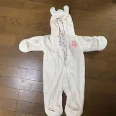 フリースロンパース クリーム色 95cmまで