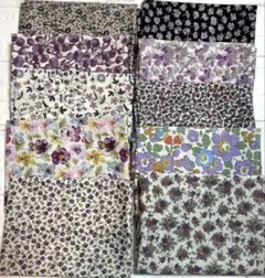 リバティカットクロスセット10枚1m 25cm分 紫系