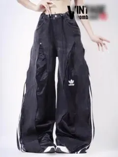 古着再構築トラックパンツ 4ジップ ワイドデニム adidas 101306のサムネイル