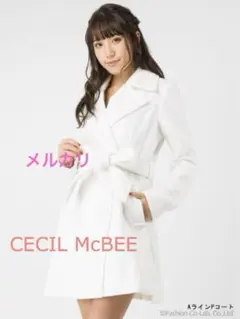 CECILMcBEE AラインPコート ホワイト セシルマクビー