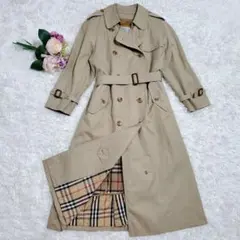 美品 XL バーバリー ロング トレンチコート ベージュ ウール100 ライナー