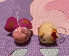 ゆめだまハローキティ 森永製菓 マスコット 2個セット ちょうちょ ハムスター