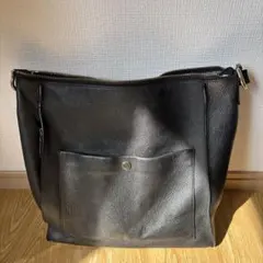 コールハーン黒 レザー ショルダーバッグ