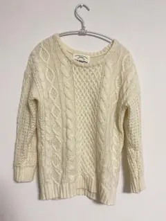 WARMTH ケーブルニット 長袖セーター アイボリー