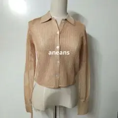 新品タグ付きaneansラメニットポロシャツ定価12100円