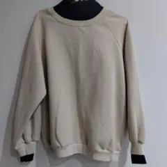 GRL グレイル裏起毛リブニットドッキングスエットトップス