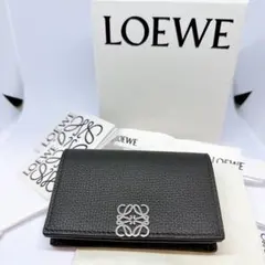 【極美品】LOEWE ロエベ アナグラム ビジネスカードホルダー シルバー