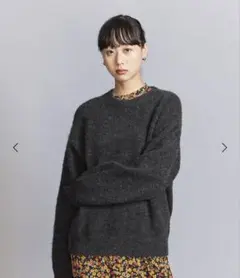 b&y アルパカブレンド 起毛クルーネックニットプルオーバー