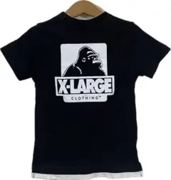 xlarge Tシャツ　110 重ね着風　黒　白のサムネイル