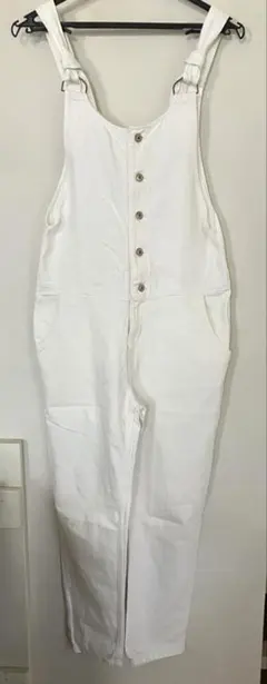 ZARA ホワイト サロペット オーバーオールのサムネイル