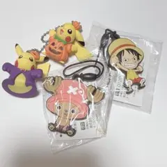 ワンピース ポケモン ピカチュウ チョッパー ルフィ ストラップ セット