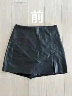 【新品未使用】ZARA 黒 タイトパンツ キュロットスリット入り