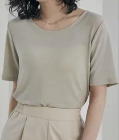 接触冷感ベージュラメTシャツのサムネイル