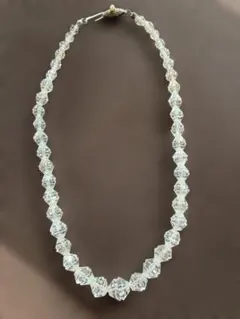 水晶　クリスタルカット　ネックレス ヴィンテージ風