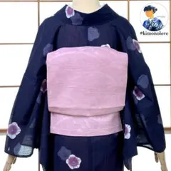 夏帯 名古屋帯 紗 露芝 藤桃色 ビンテージ着物 AO-0765のサムネイル