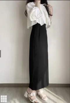 バックスリットタイトスカート　gm725 Mブラック