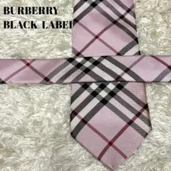 バーバリーブラックレーベル　ネクタイ　ピンク　シルク100% 特価